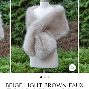 Beige Faux Fur Shawl - perfect for bridesmaids! Have 3 available